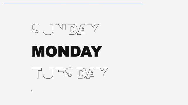 Days of the week scroll animation showing daily schedule and time management