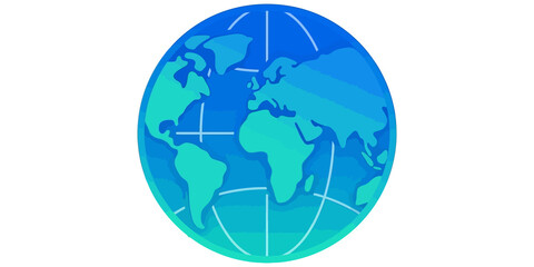 Naklejka premium Global earth map sphere vector illustration on transparent background