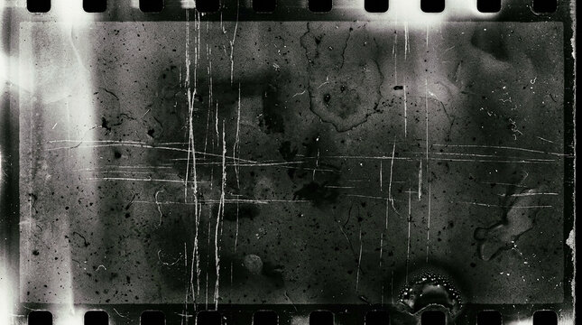 Old film frame texture with dust and scratches overlay for vintage photography effects