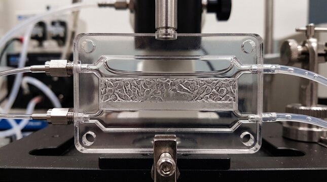 Dispositivo microflu&iacute;dico transparente imitando vasos cerebrales