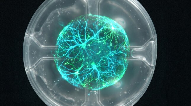 Un organoide cortical humano cultivado sobre un sustrato microflu&iacute;dico