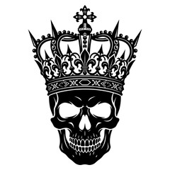Fototapeta premium Skull wearing a crown illustration