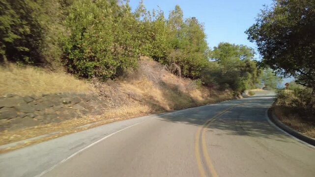 Sequoia National Park Generals Highway Southbound 28 MultiCam Rear View Driving Plate California USA