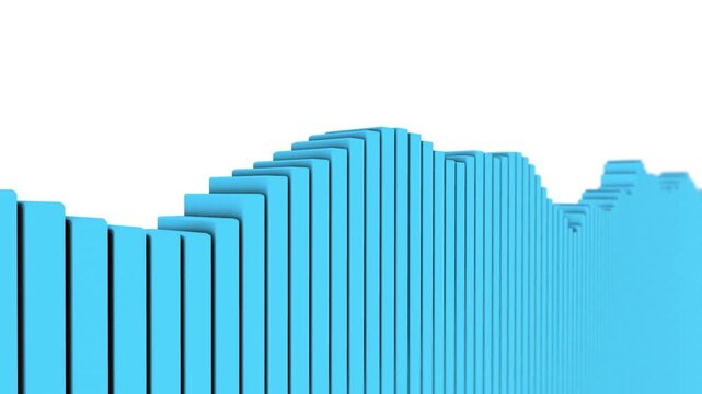 Dynamic 3d bar graph data visualization 4k white background