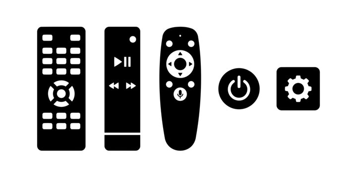 Modern remote control icons set flat design