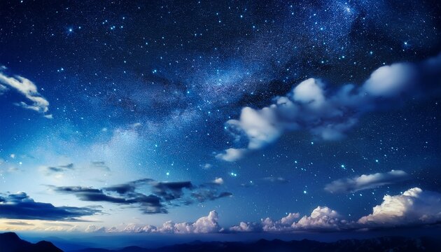 night sky with clouds and stars
