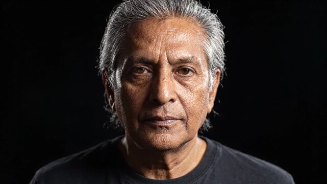 Serious Elderly Man Close-up Portrait