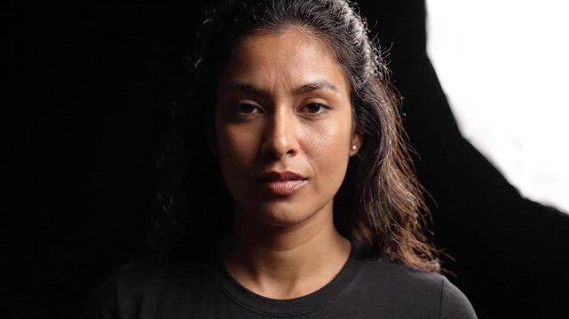 Serious Studio Portrait of a South Asian Woman