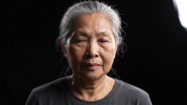 Senior Asian Woman Studio Portrait