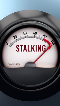 stalking meter that is hitting a full scale, showing a very high level of xxx, overload of it, too much of it. Maximum value, off the charts.
