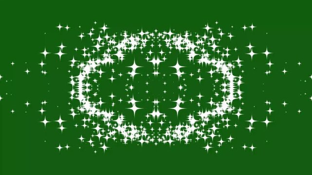 Sparkle twinkle glitter star effect animation, cartoon doodle sparkles, 2d glitter stars line animation, star sparkle vector doodles, glowing light effect in seamless green screen animation.4k video