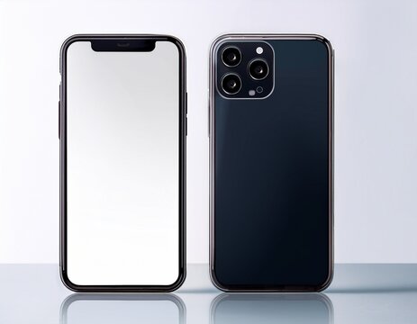 smartphone mockup front and back view modern phone mockup with transparent screen