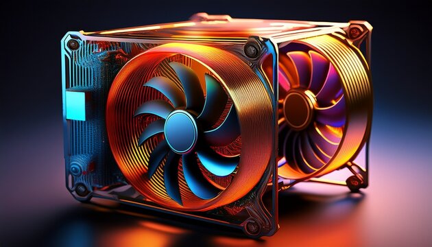 computer fan mockup axial cooler for pc case and cpu cooling system hardware