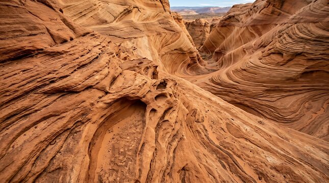 Abstract rock formation with flowing lines and natural textures