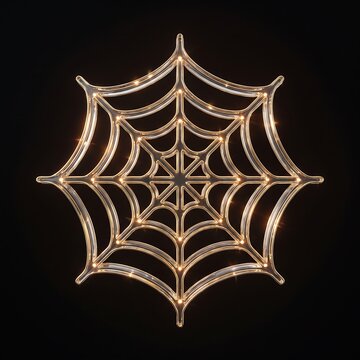 Illuminated spider web decoration for halloween celebration with halloween decoration seasonal ornament celebration mysterious geometry