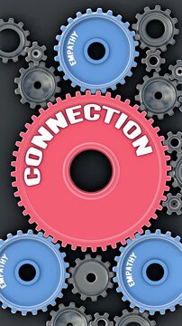 Empathy powers connection. Empathy is necessary for Connection. Empathy sets connection in motion. Engine gears metaphor. Made for humans by humans, no AI