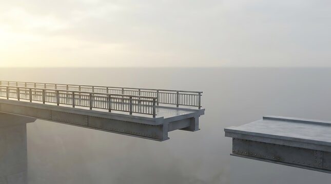 A concrete bridge with a broken section spanning an abyss representing a deal breaker in business negotiation