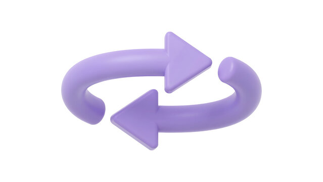 Purple circular rotation arrows icon for user interface design with rotation