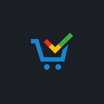 Shopping Cart Checkmark Logo Ecommerce Icon Illustration