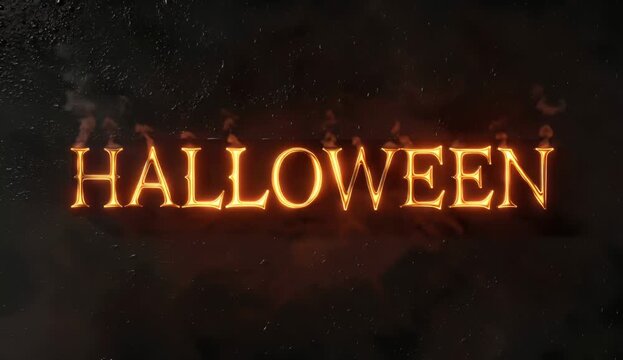 Elegant Gothic Halloween Text Animation Isolated on Transparent Background