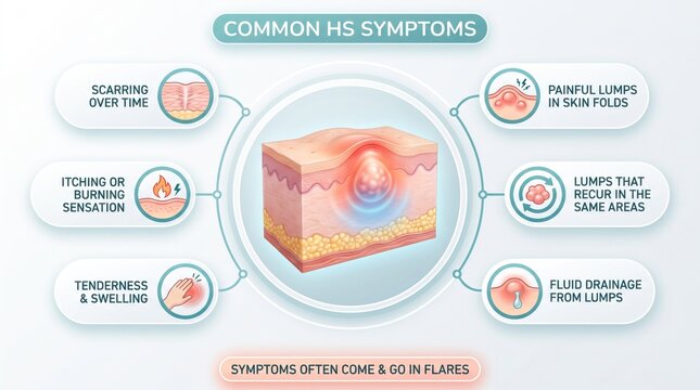 Common hidradenitis suppurativa symptoms