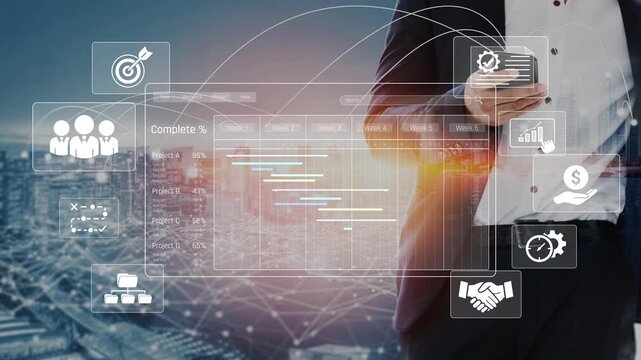 Project management dashboard showing timeline, tasks, milestones, and workflows for planning, tracking, and executing successful business or team projects Marrow