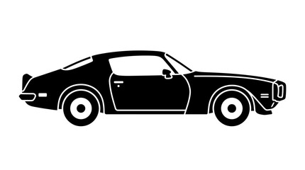 Fototapeta premium Sleek classic sports car silhouette on white.