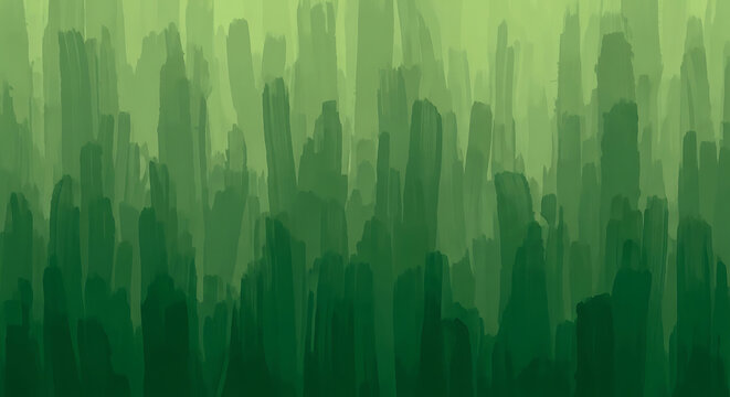 Texture Abstract green brushstrokes create a textured forest landscape with vertical painterly lines for a creative art background