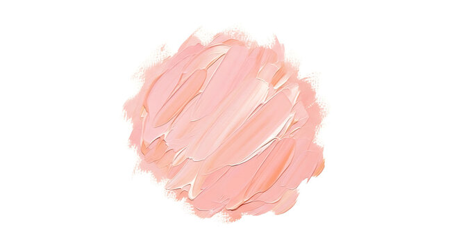Beautiful abstract texture of a cosmetic makeup pink swatch with thick cream strokes isolated on white for beauty branding