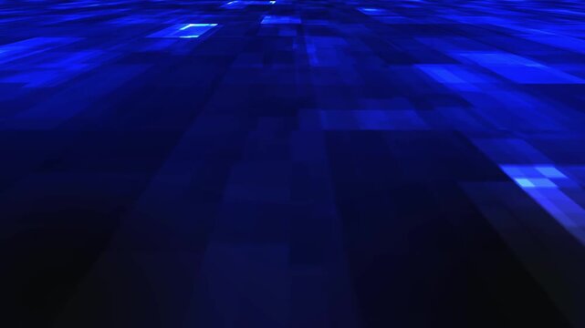 Futuristic blue digital grid surface moving in perspective in a seamless 4k technology motion loop.