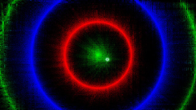 Microscope view of cell with glowing nucleus and membrane