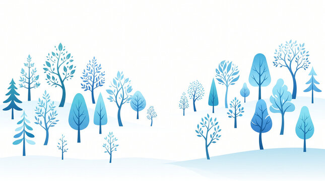 winter landscape vector illustration