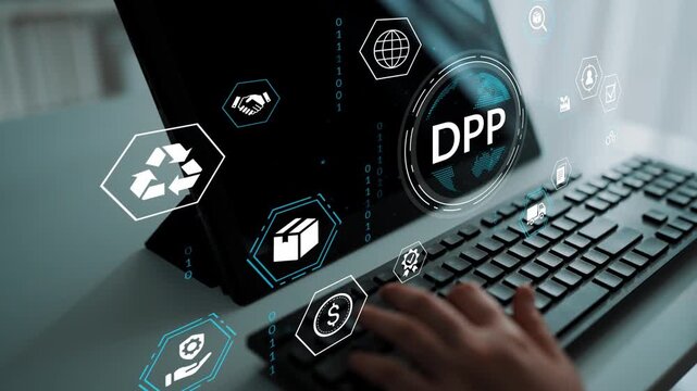 Modern Digital Workspace with Hands Typing on Keyboard and Various Technology Icons Representing Online Communication and Data Management. Entropy.