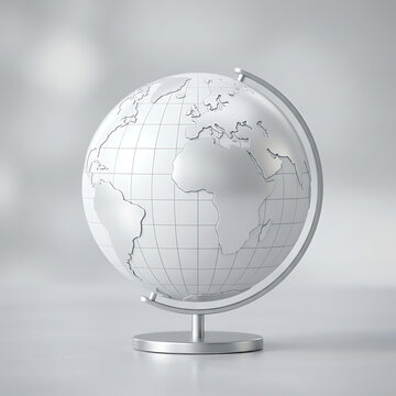 Globe on a stand with meridians and parallels
