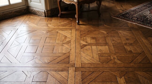 Classic Versailles Parquet Wood Flooring With Geometric Wooden Pattern