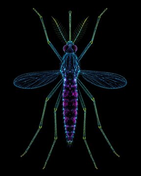 Conceptual fluorescence visualization of mosquito vector anatomy