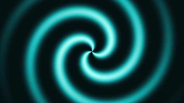 Spiral arms rotating around centre point, teal