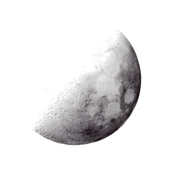 Dark half moon crescent shape isolated on transparent background