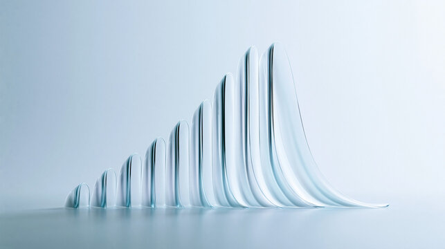 Transparent Gel Drops Arranged in Ascending Growth Chart Shape