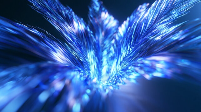 Futuristic Glowing Blue Fiber Optic Data Network Concept