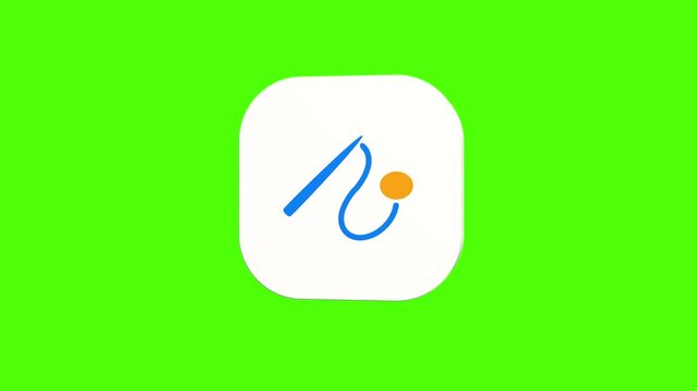 3D animated cat teaser wand interactive toy icon on a white rounded card with a green screen background. Smooth loop motion, perfect for mobile app UI, pet store, and video editing elements. 