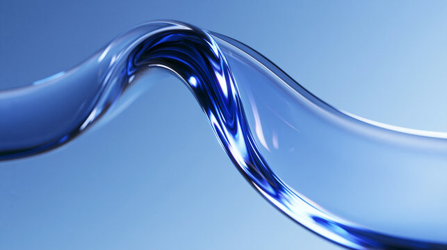 Abstract Blue Liquid Wave Flowing on Gradient Background