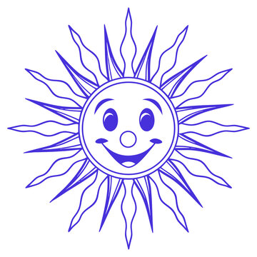 Cute Smiling Sun Cartoon Illustration