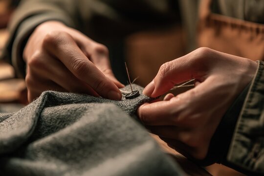Craftsmanship in Detail: A Masterful Stitching Scene