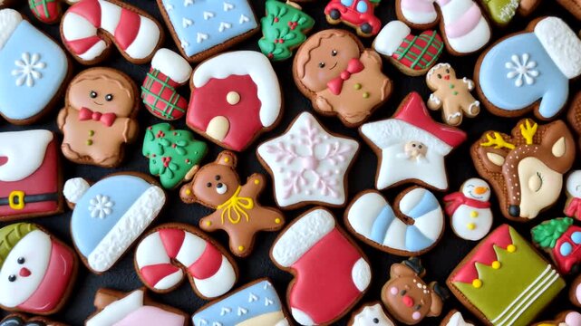 Gingerbread as a Christmas staple, sweets for the holiday interior. Gingerbread as a background