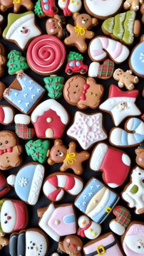 Gingerbread as a Christmas staple, sweets for the holiday interior. Gingerbread as a background