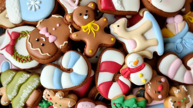 Gingerbread as a Christmas staple, sweets for the holiday interior. Gingerbread as a background