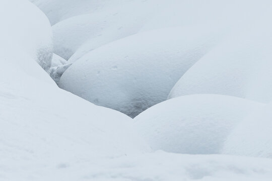 Hokkaido snowscape forming abstract winter landscape shapes