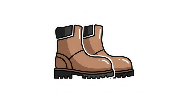 Durable Work Boots Illustration For Outdoor Adventures And Manual Labor