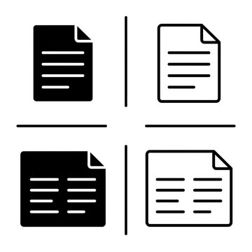 Document and paper icons set vector illustration